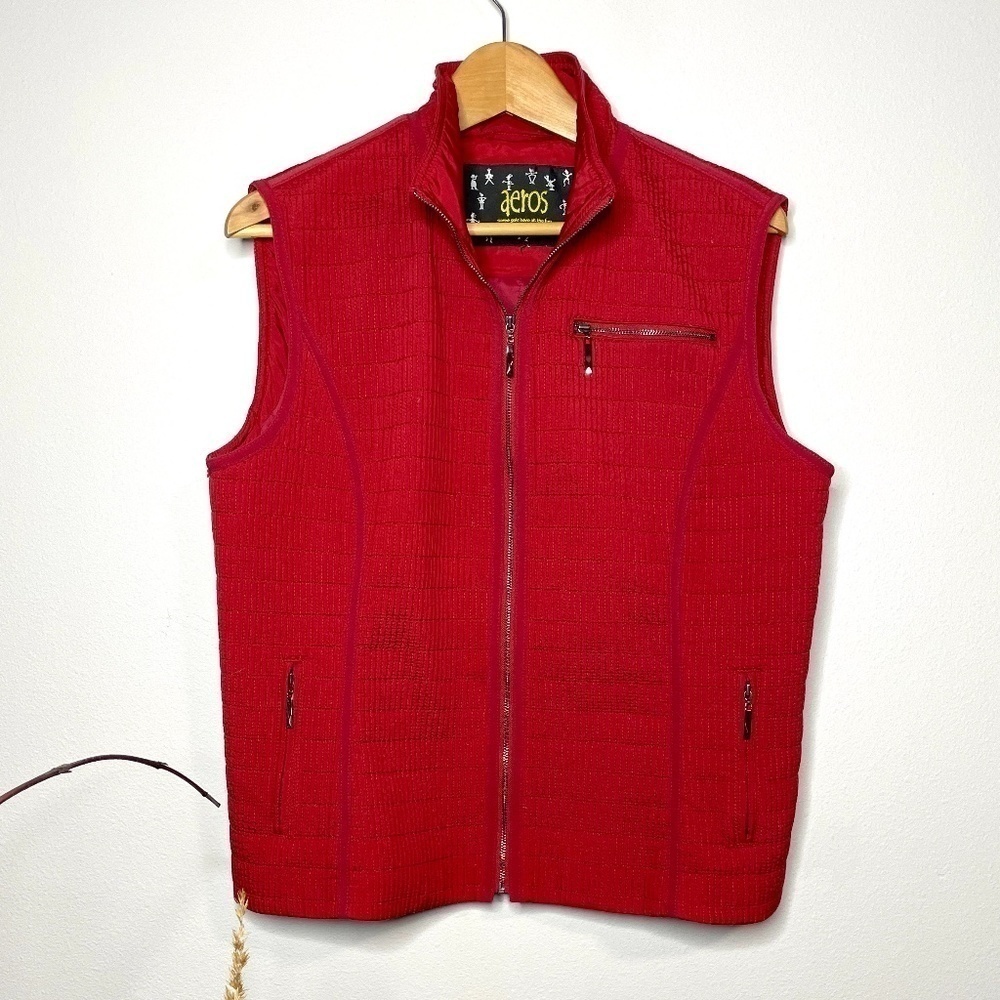 Aeros Women Brick Red Lined Vest